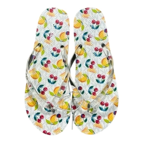 Michael Kors Shoes - Michael Kors Signature White Lemon & Cherry Flip Flop Shoes